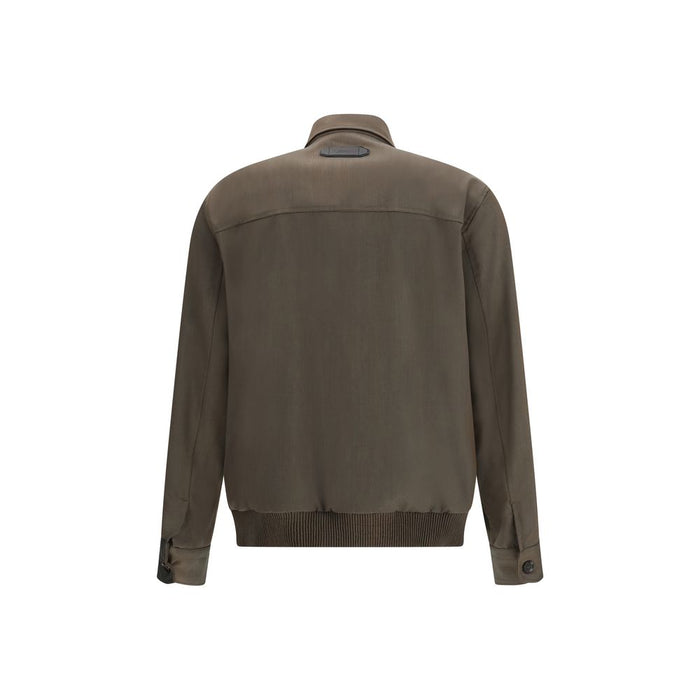 Brioni 100% Wool jacket in brown — view 2