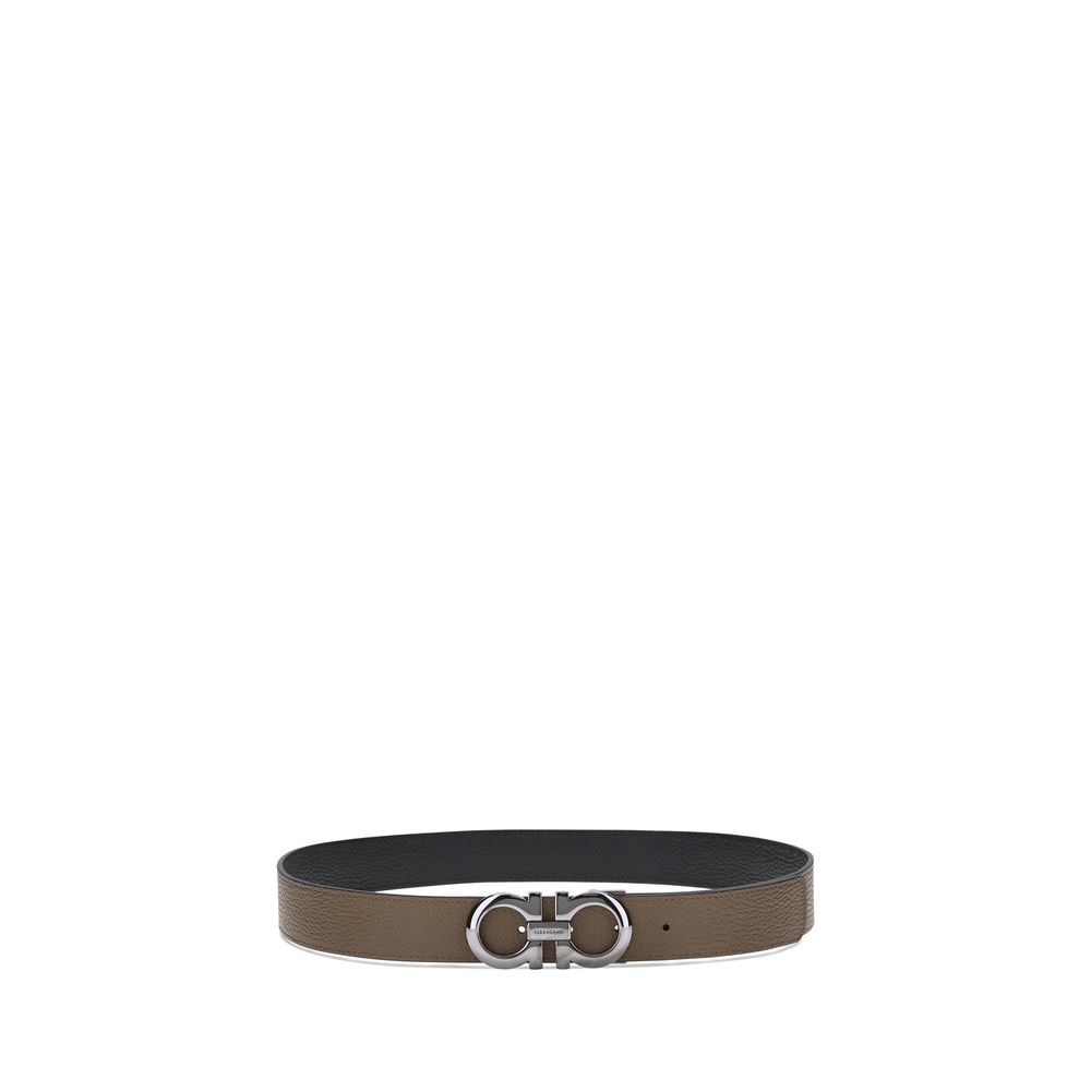 Ferragamo 100% Calf Leather Bos Taurus belt in brown — view 2