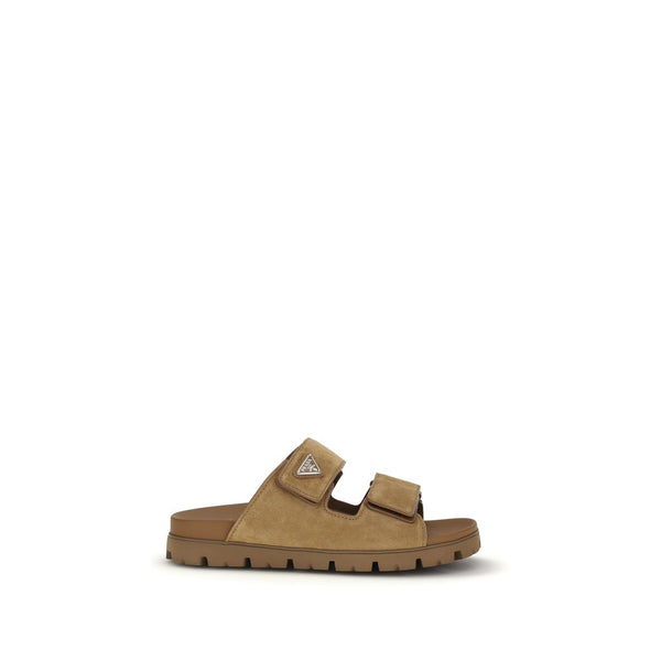 Prada 100% Calf Leather Bos Taurus sandals in brown