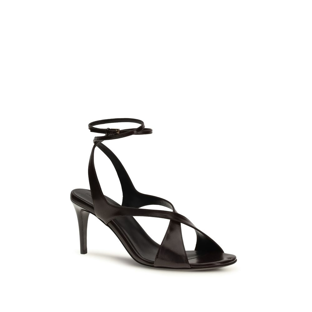 Khaite 100% Calf Leather Bos Taurus heel sandal in black — view 2