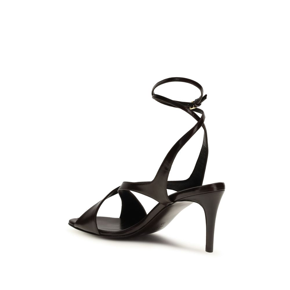 Khaite 100% Calf Leather Bos Taurus heel sandal in black — view 3
