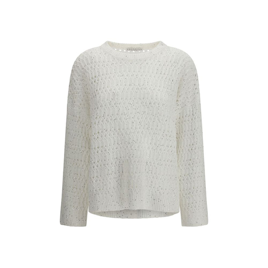 Brunello Cucinelli 94% Silk sweater in white