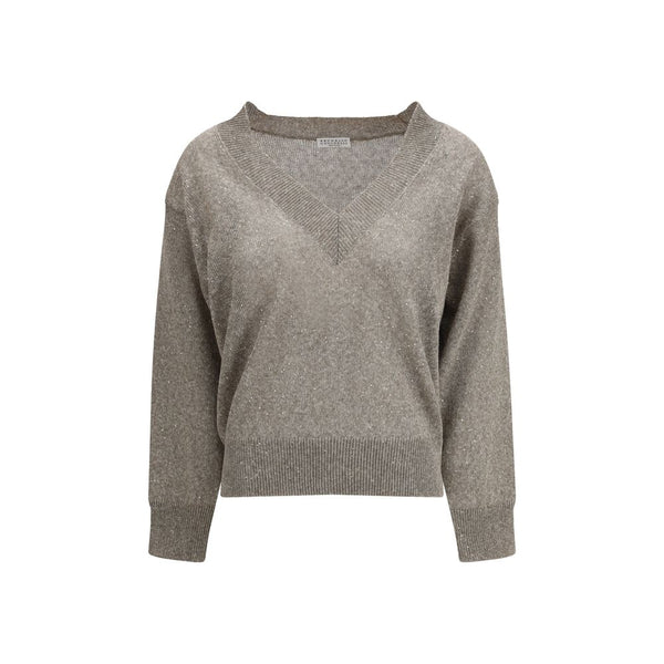 Brunello Cucinelli 45% Linen sweater in brown