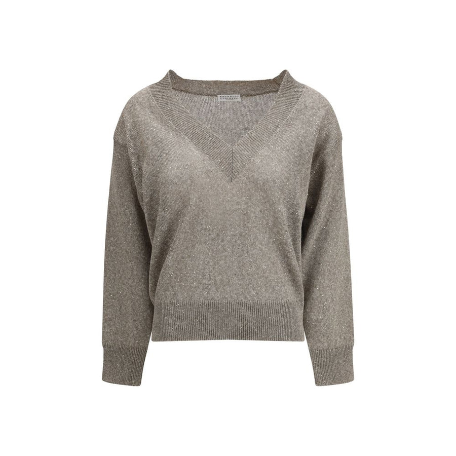 Brunello Cucinelli 45% Linen sweater in brown