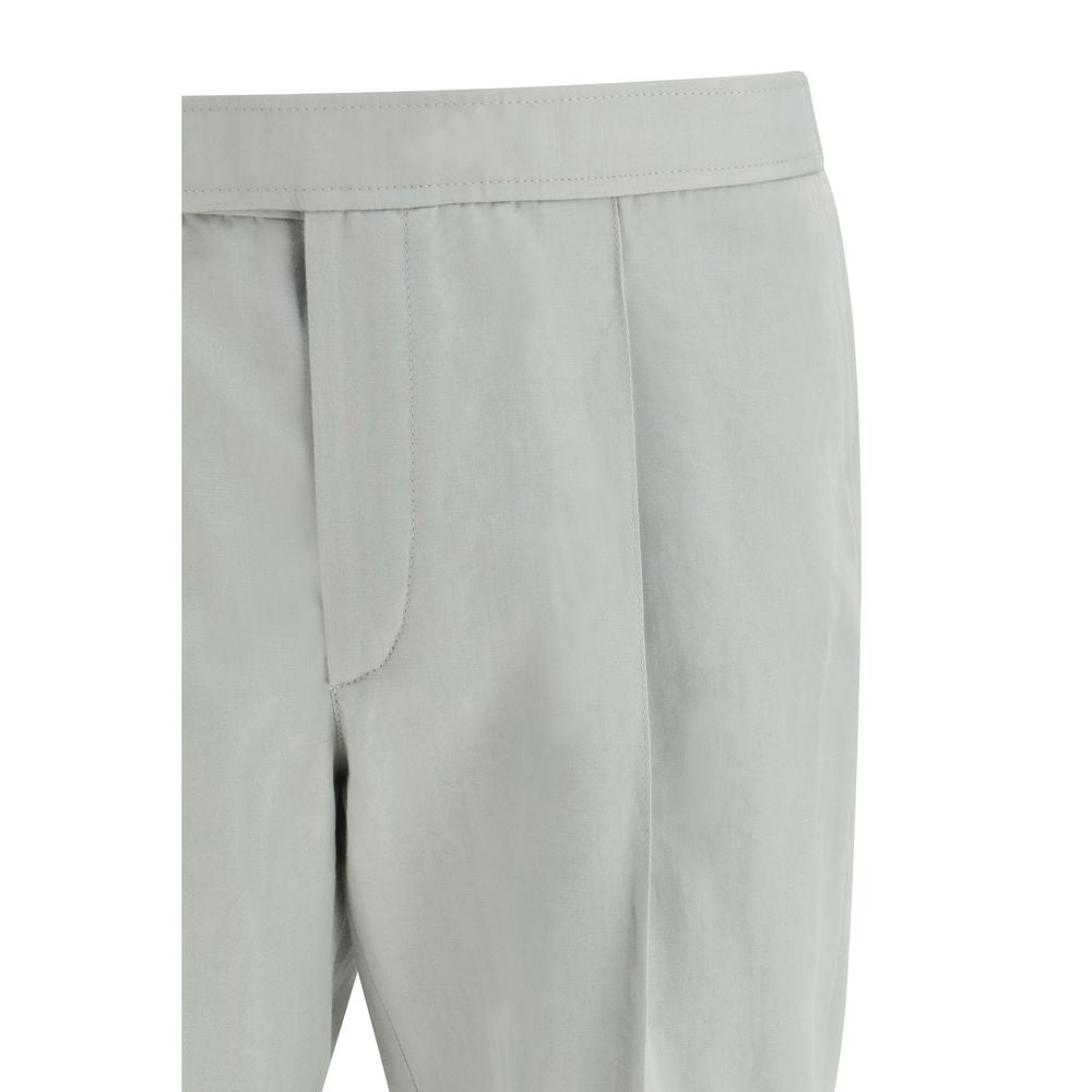 Brioni 53% Linen 47% Cotton trousers in white — view 3