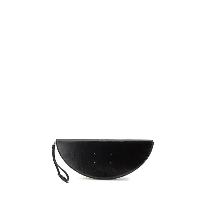 Maison Margiela 100% Calf Leather Bos Taurus clutch in black
