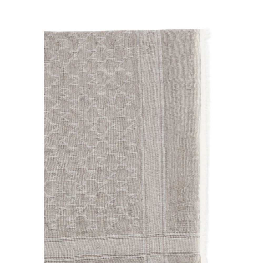 Max Mara 60% Lamb Wool scarf in beige — view 3