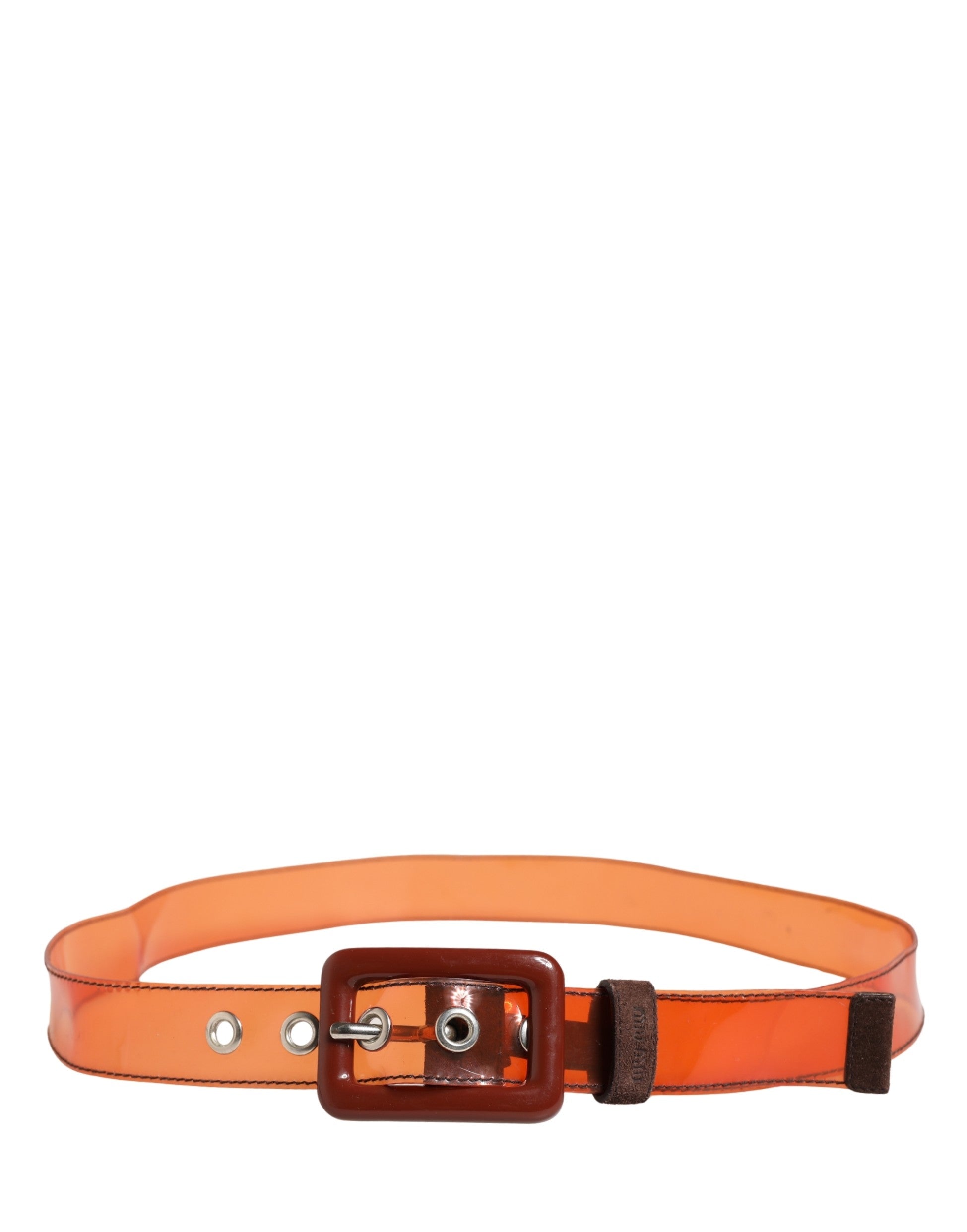 Miu Miu PVC belt in orange — view 3