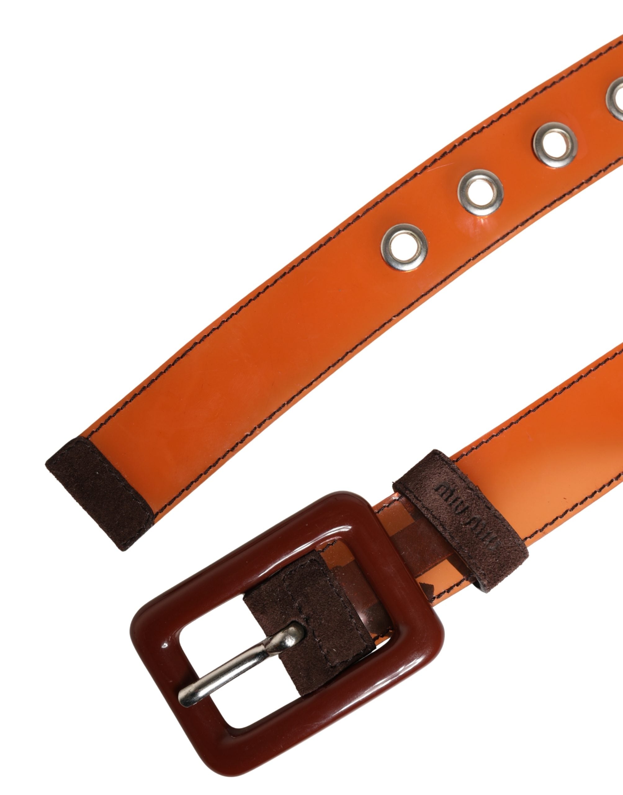 Miu Miu PVC belt in orange — view 7
