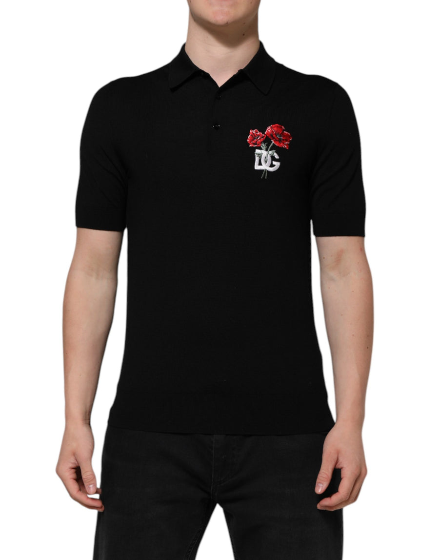 Dolce & Gabbana 100% Virgin Wool polo in black