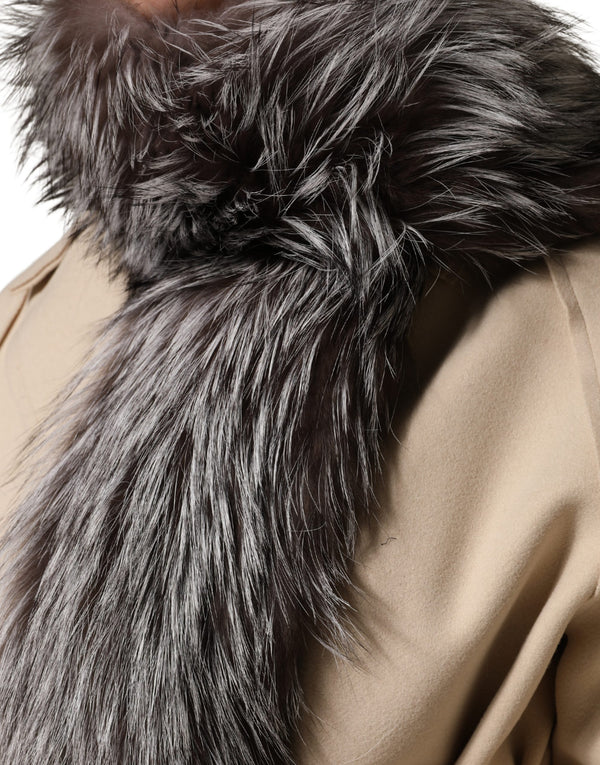 Dolce & Gabbana 100% Silver Fox Fur shawl in gray