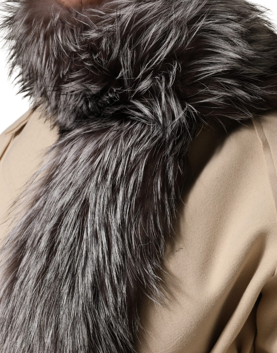 Dolce & Gabbana 100% Silver Fox Fur shawl in gray