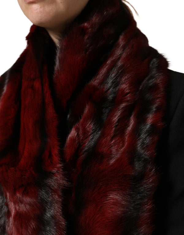 Dolce & Gabbana 100% Gray Squirrel shawl in red