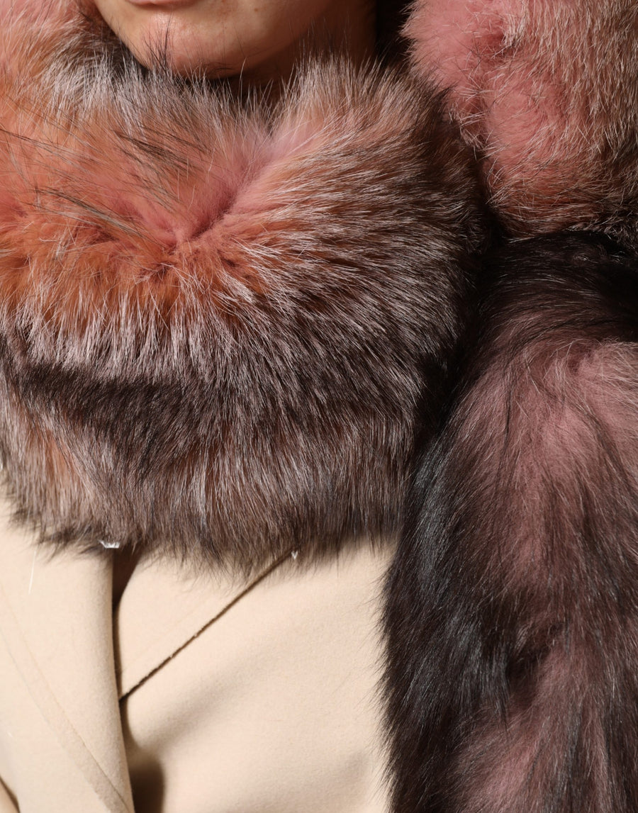 Dolce & Gabbana 100% Frost Fox Fur shawl in pink