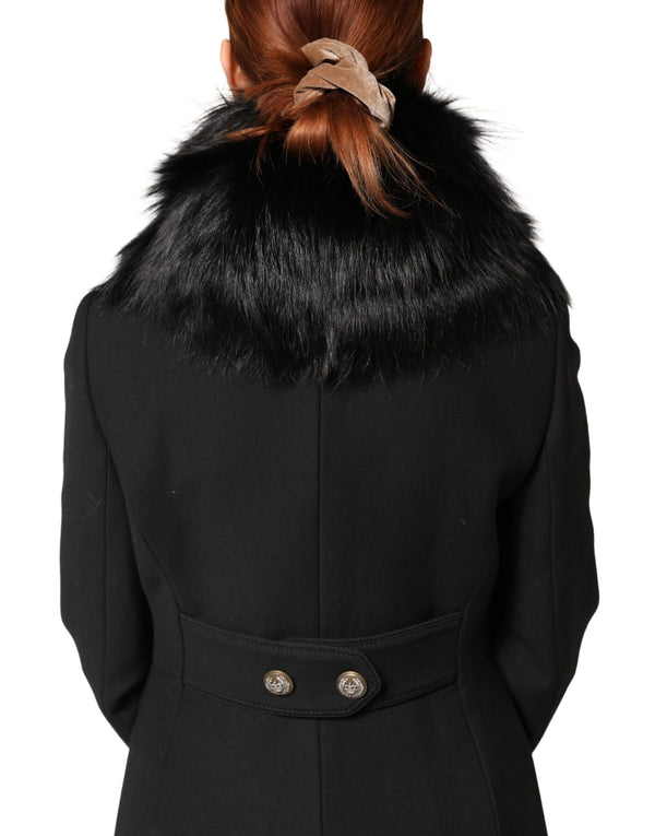Dolce & Gabbana 100% Silver Fox shawl in black