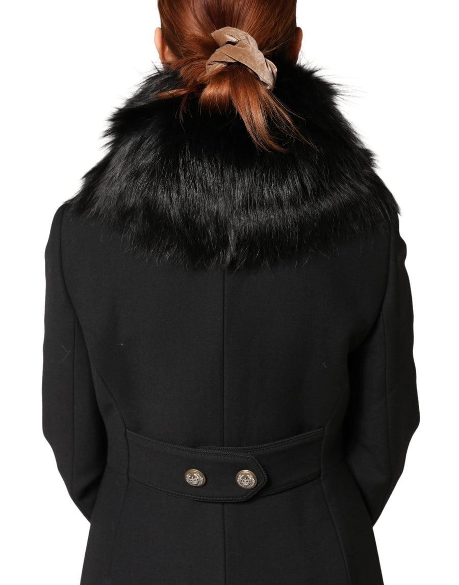 Dolce & Gabbana 100% Silver Fox shawl in black