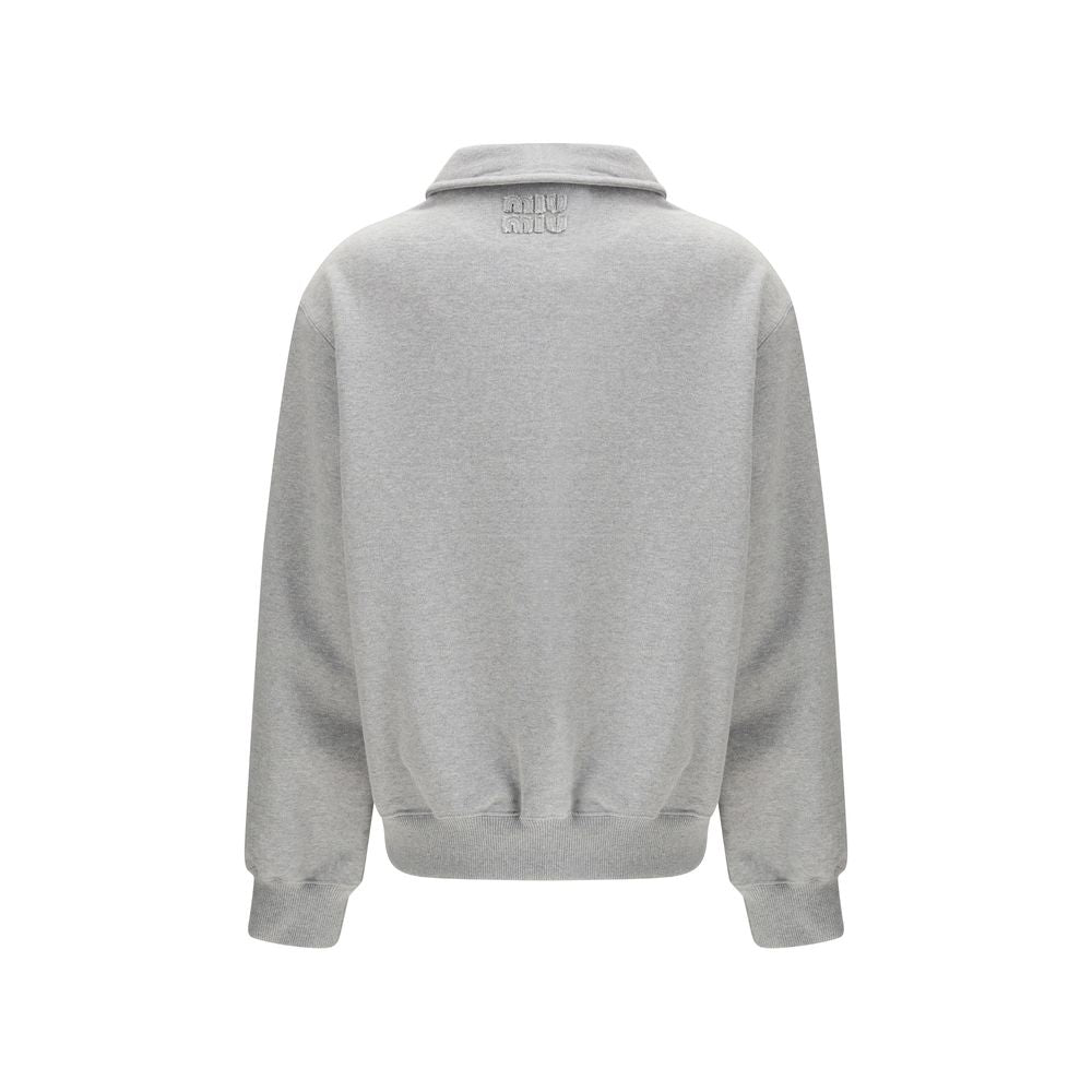 Miu Miu 100% Cotton sweatshirt in gray — view 2