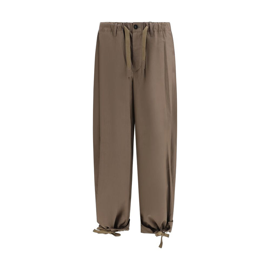 Sacai 100% Cotton trousers in brown