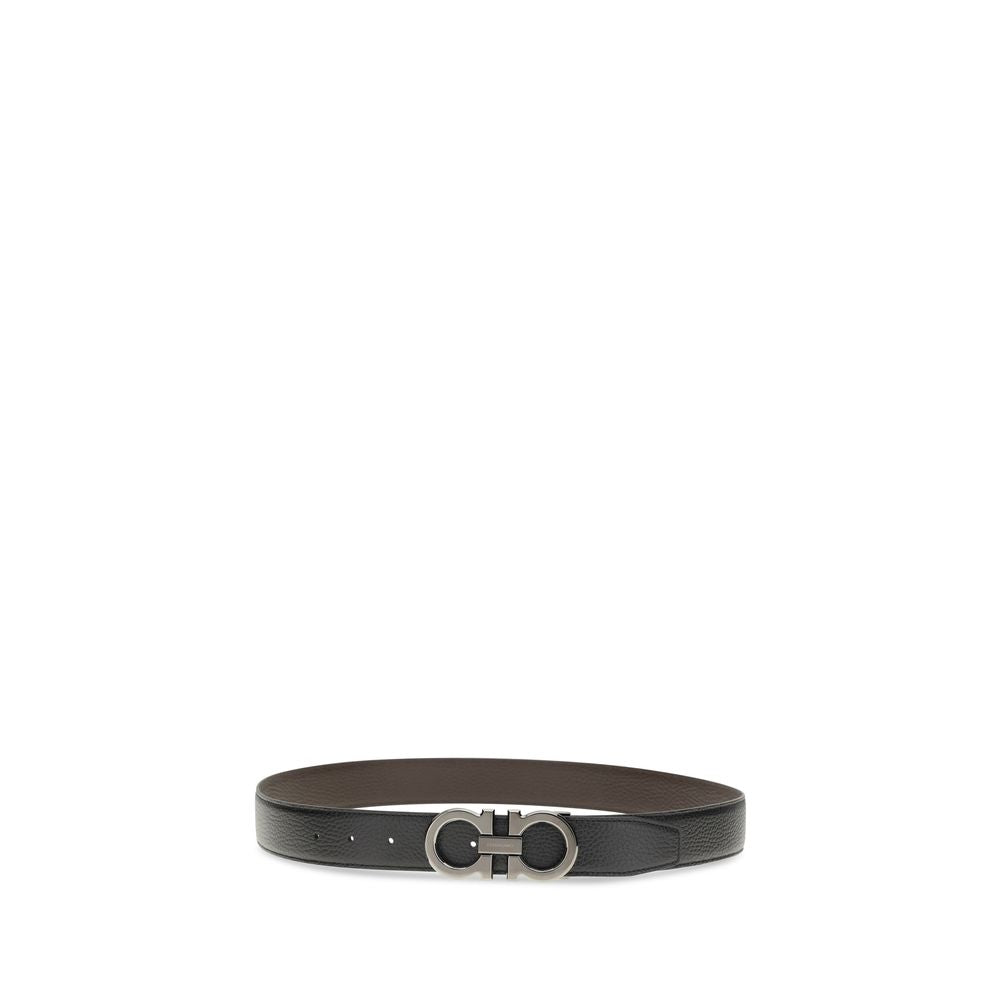 Ferragamo 100% Calf Leather Bos Taurus belt in black — view 2