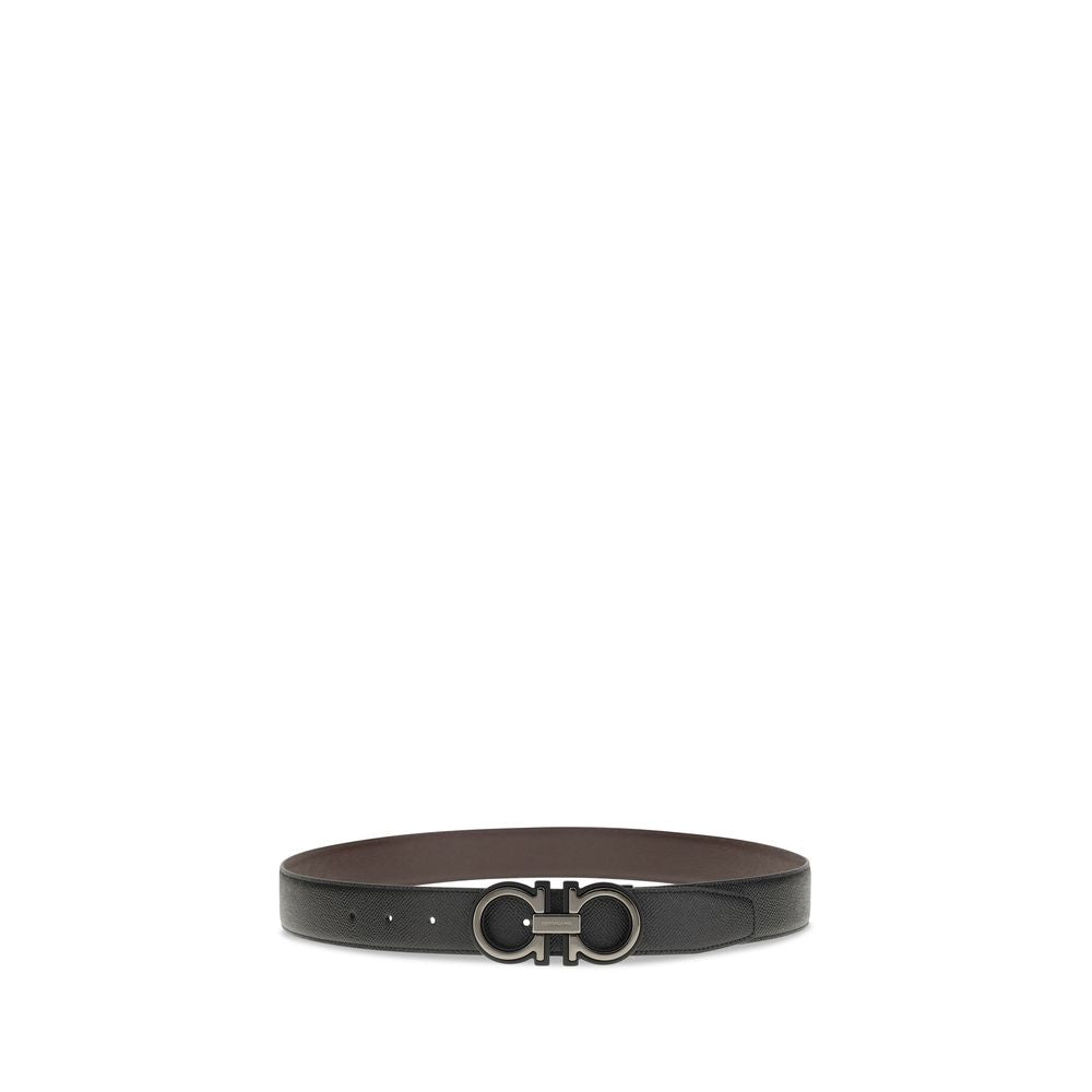 Ferragamo 100% Calf Leather Bos Taurus belt in black — view 2