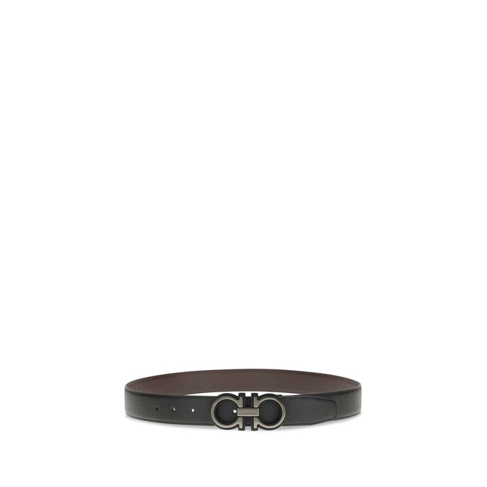Ferragamo 100% Calf Leather Bos Taurus belt in black — view 2