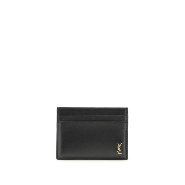 Saint Laurent 100% Calf Leather Bos Taurus card case in black