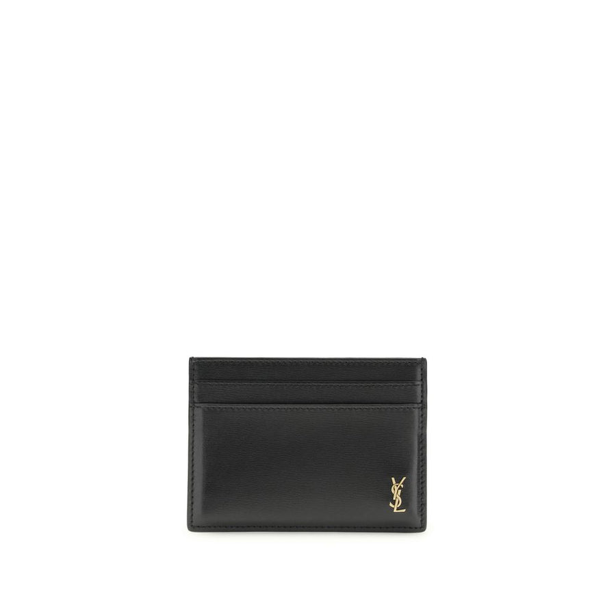 Saint Laurent 100% Calf Leather Bos Taurus card case in black
