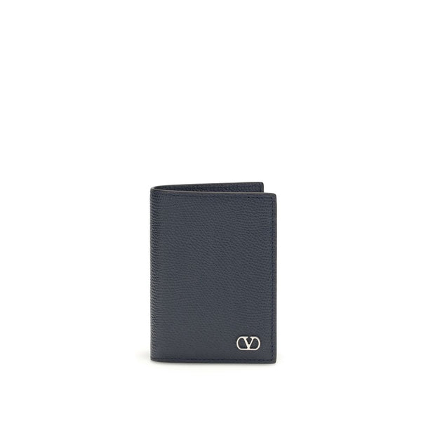 Valentino Garavani 100% Calf Leather Bos Taurus wallet in blue