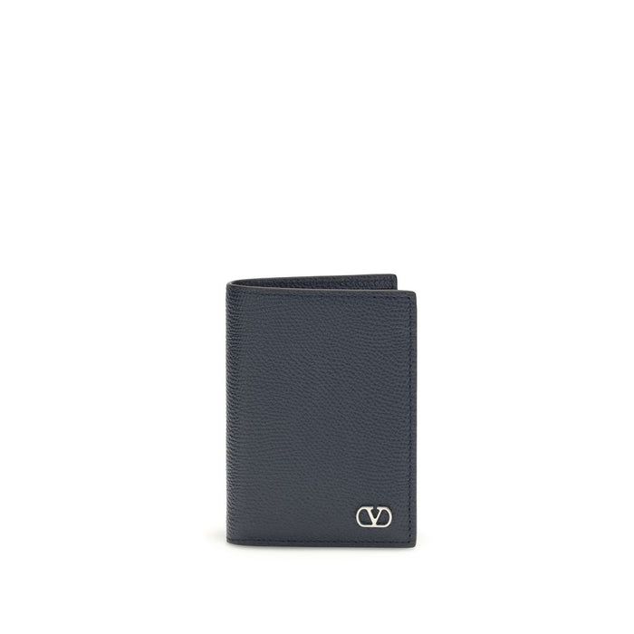 Valentino Garavani 100% Calf Leather Bos Taurus wallet in blue