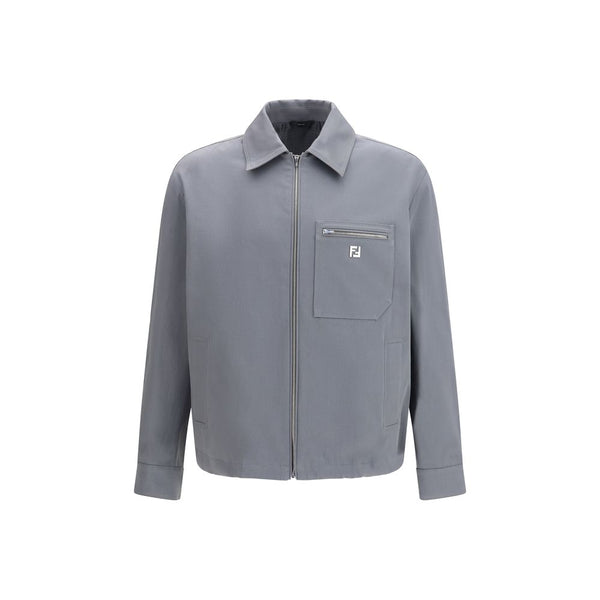 Fendi 97% Cotton 3% Elastane jacket in gray