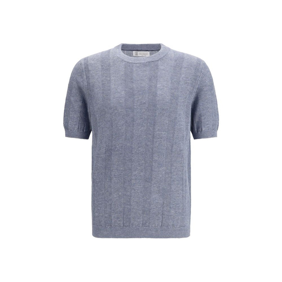 Brunello Cucinelli 77% Linen sweater in blue