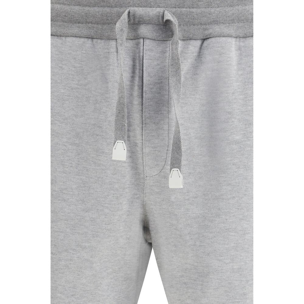 Brioni 100% Cotton joggers in gray — view 3