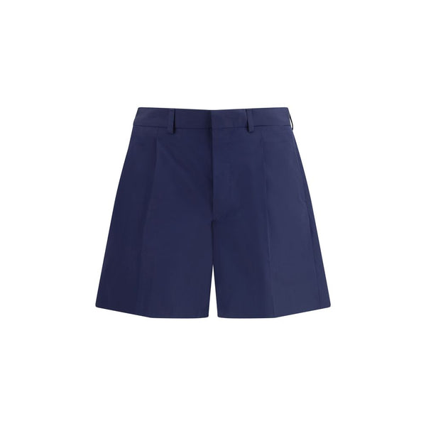 Prada 100% Cotton bermuda shorts in blue