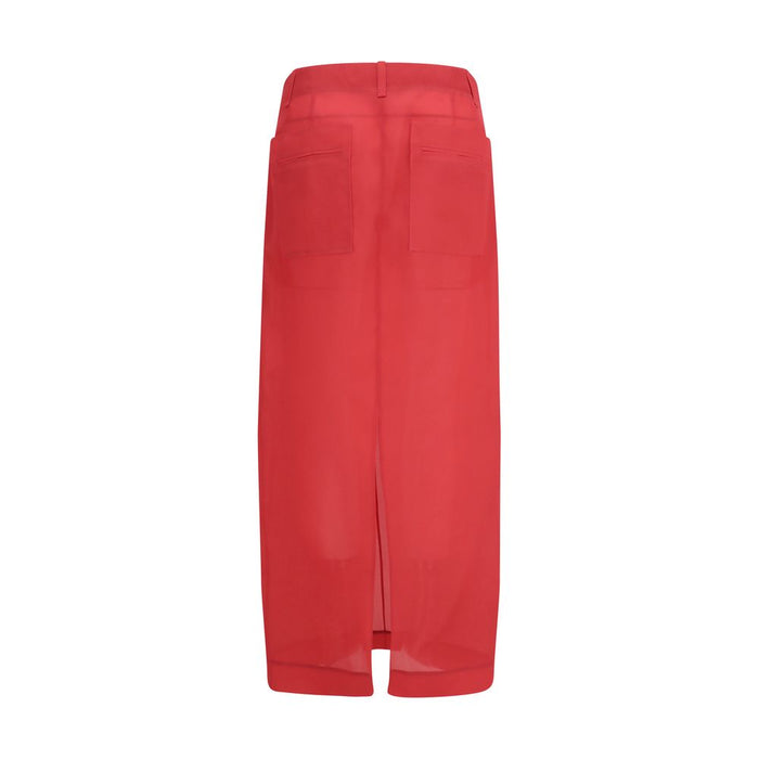 Khaite 100% Silk skirt in red — view 2