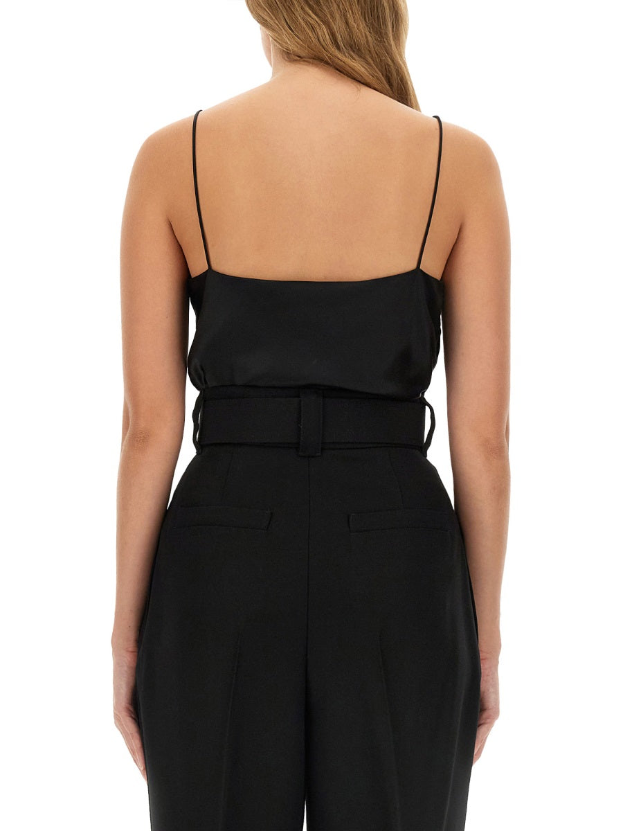 Top Metello Piano Silk Black Tops