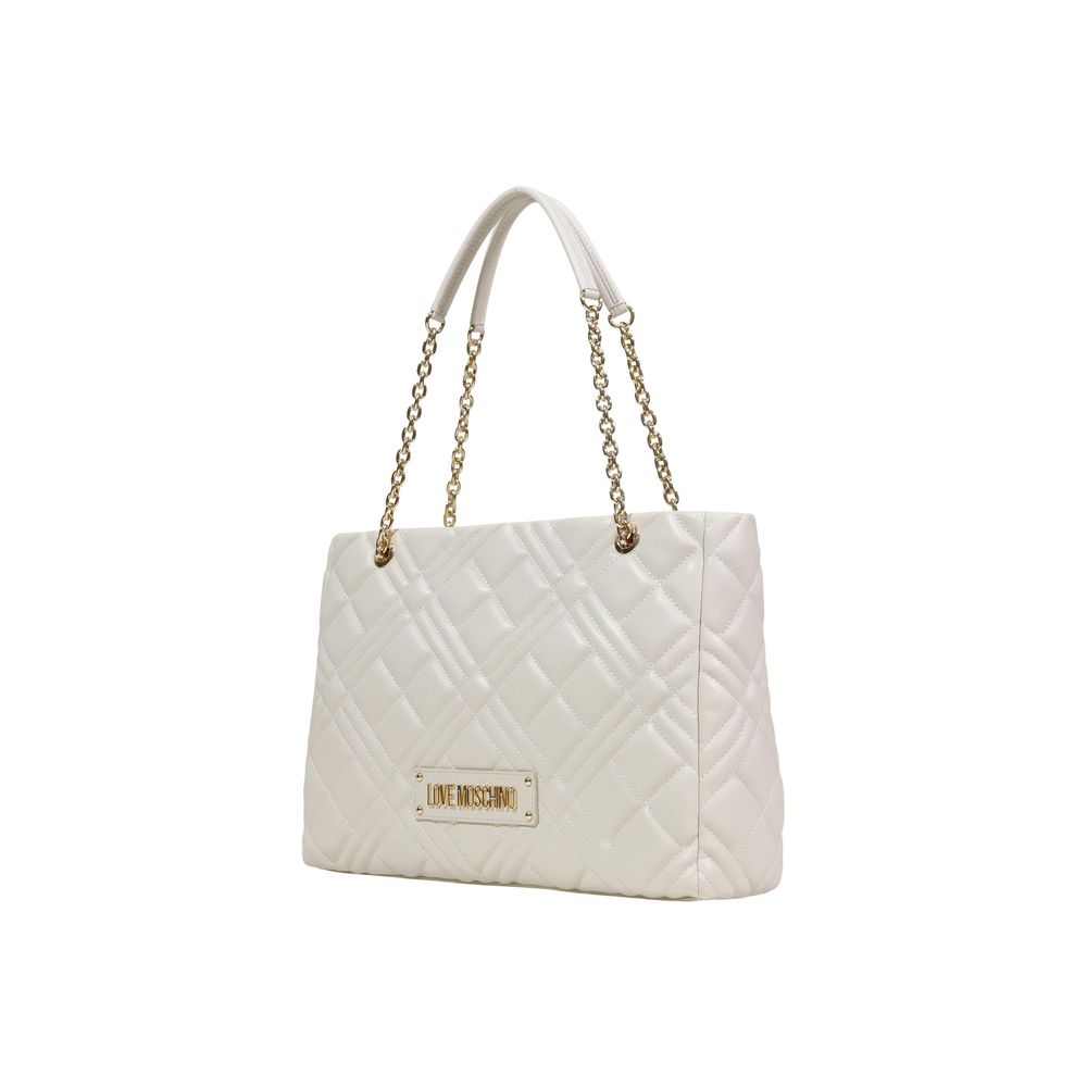 Beige Polyethylene Handbag Bag