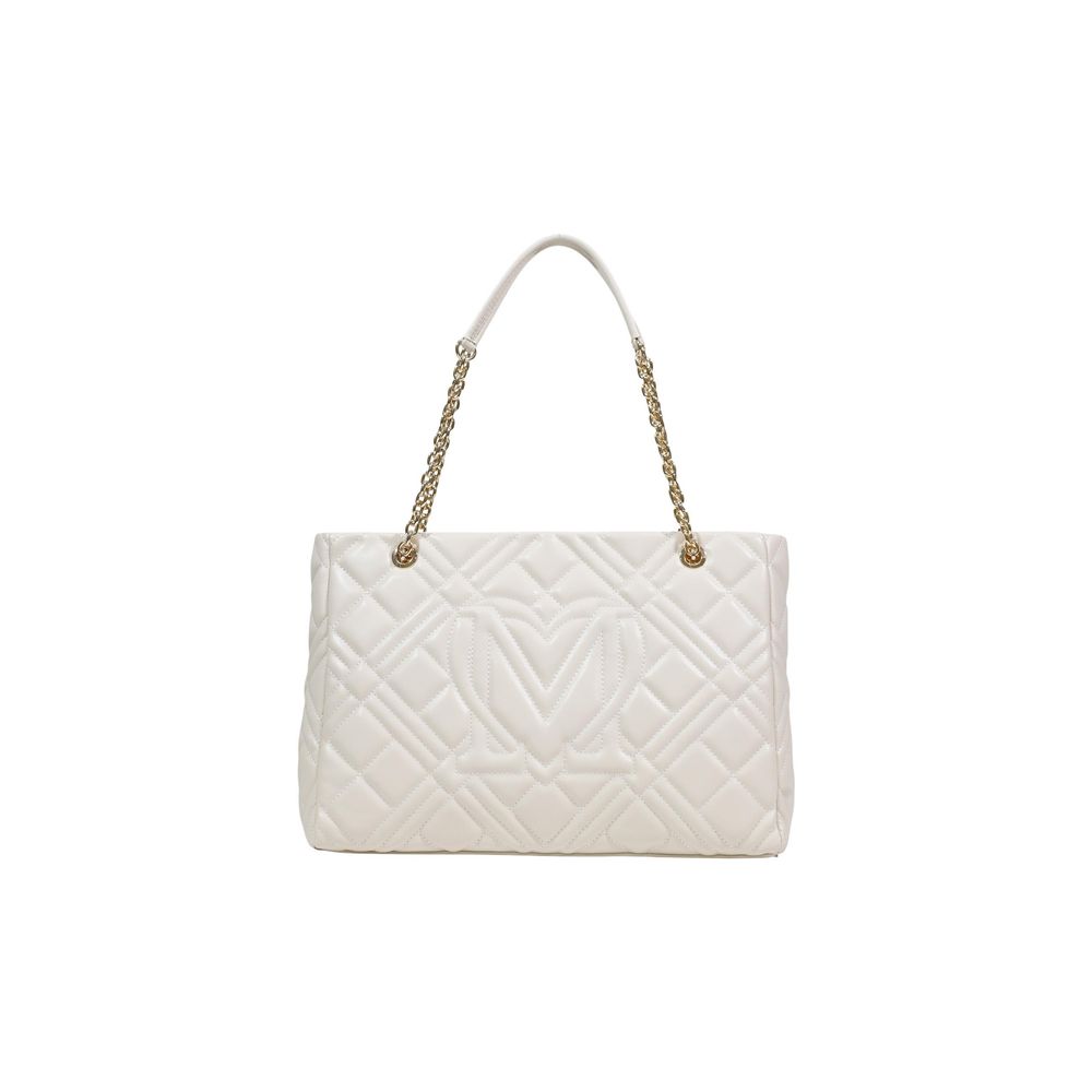 Beige Polyethylene Handbag Bag