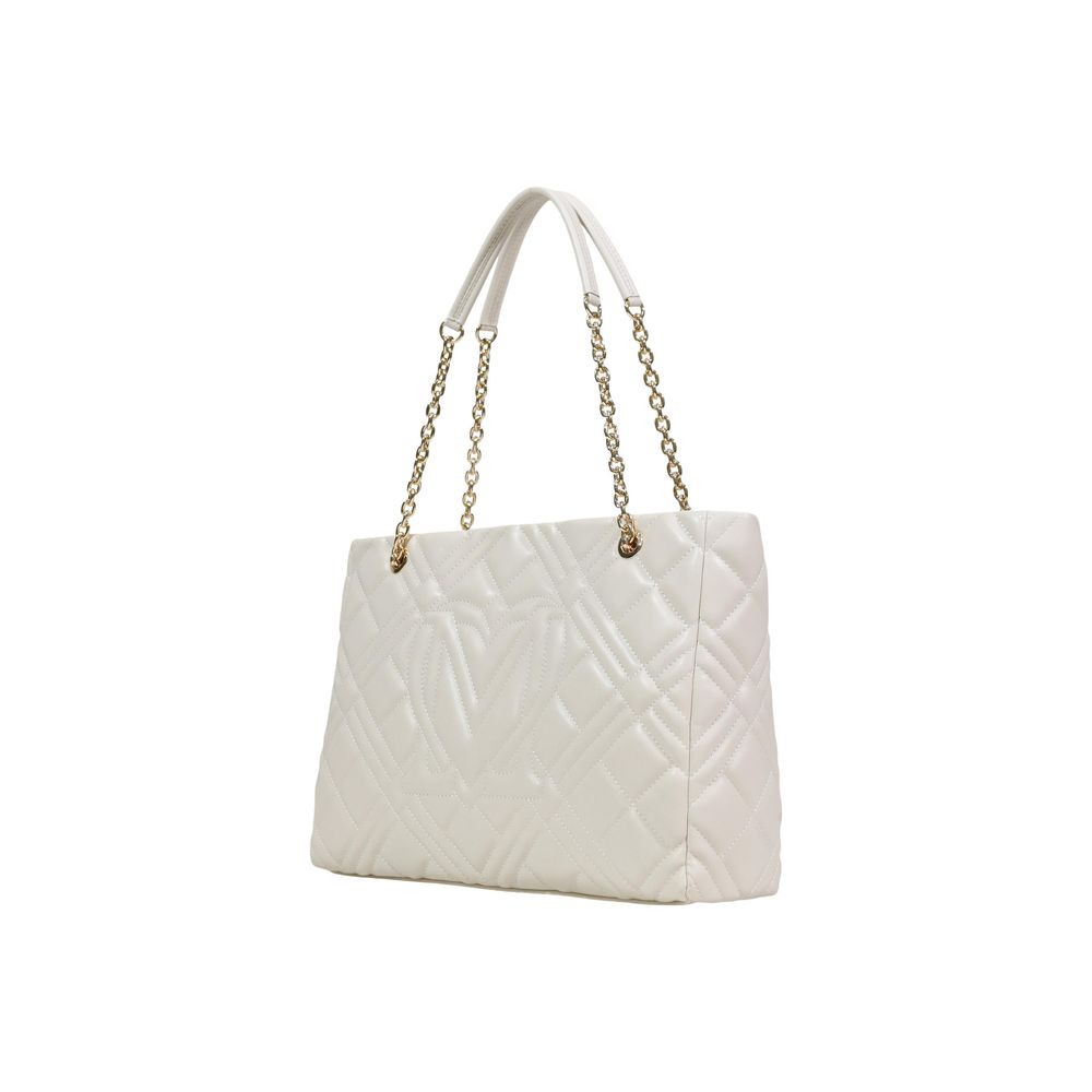 Beige Polyethylene Handbag Bag