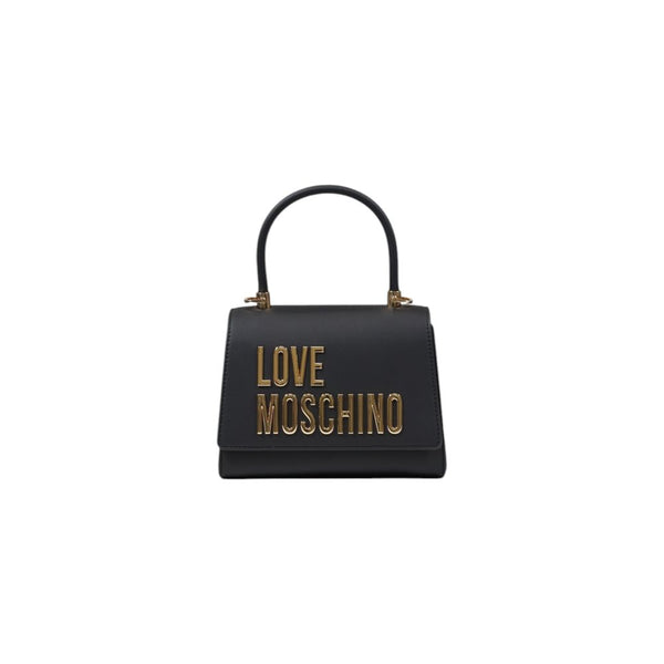 Love Moschino 100% polyurethane top handle bag in black