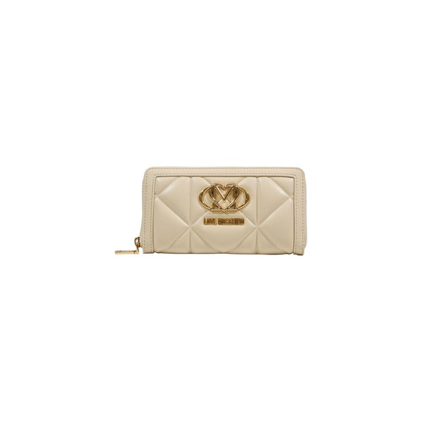 Love Moschino 100% eco-leather wallet in cream