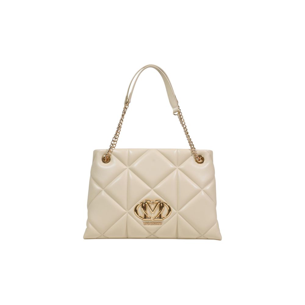 Beige Artificial Leather Handbag Bag