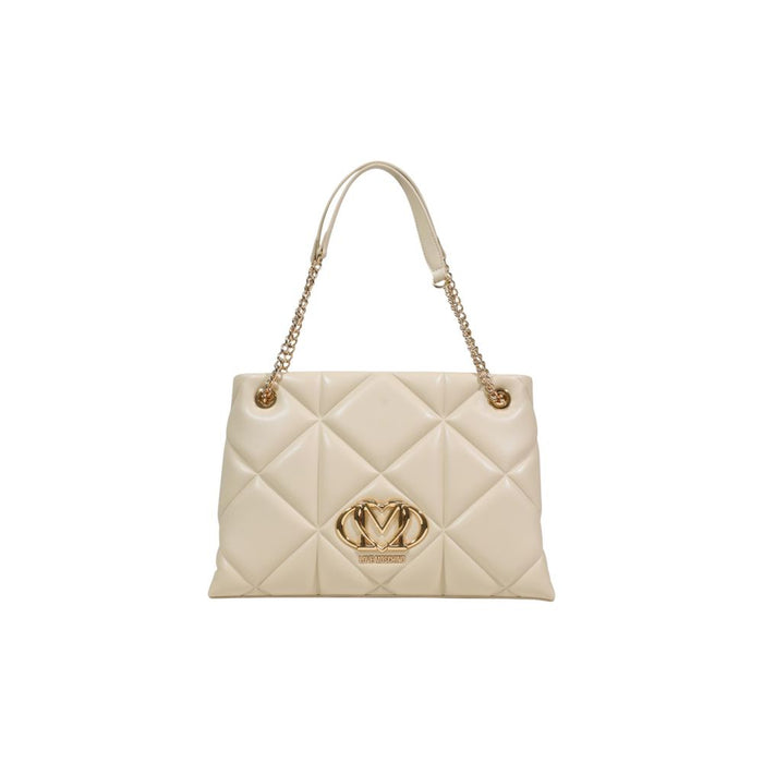 Beige Artificial Leather Handbag Bag