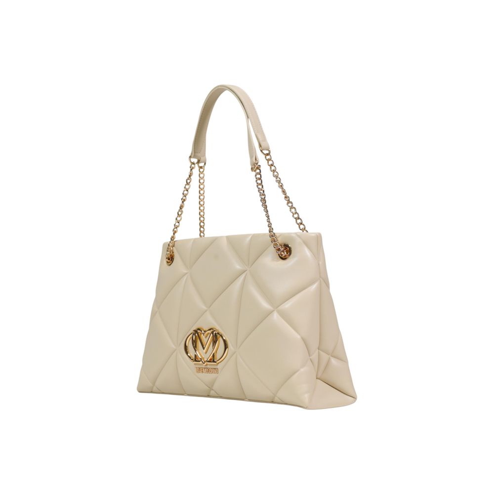 Beige Artificial Leather Handbag Bag