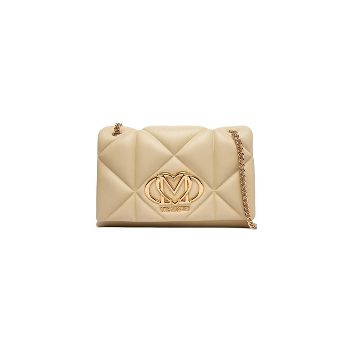 Beige Artificial Leather Handbag Bag