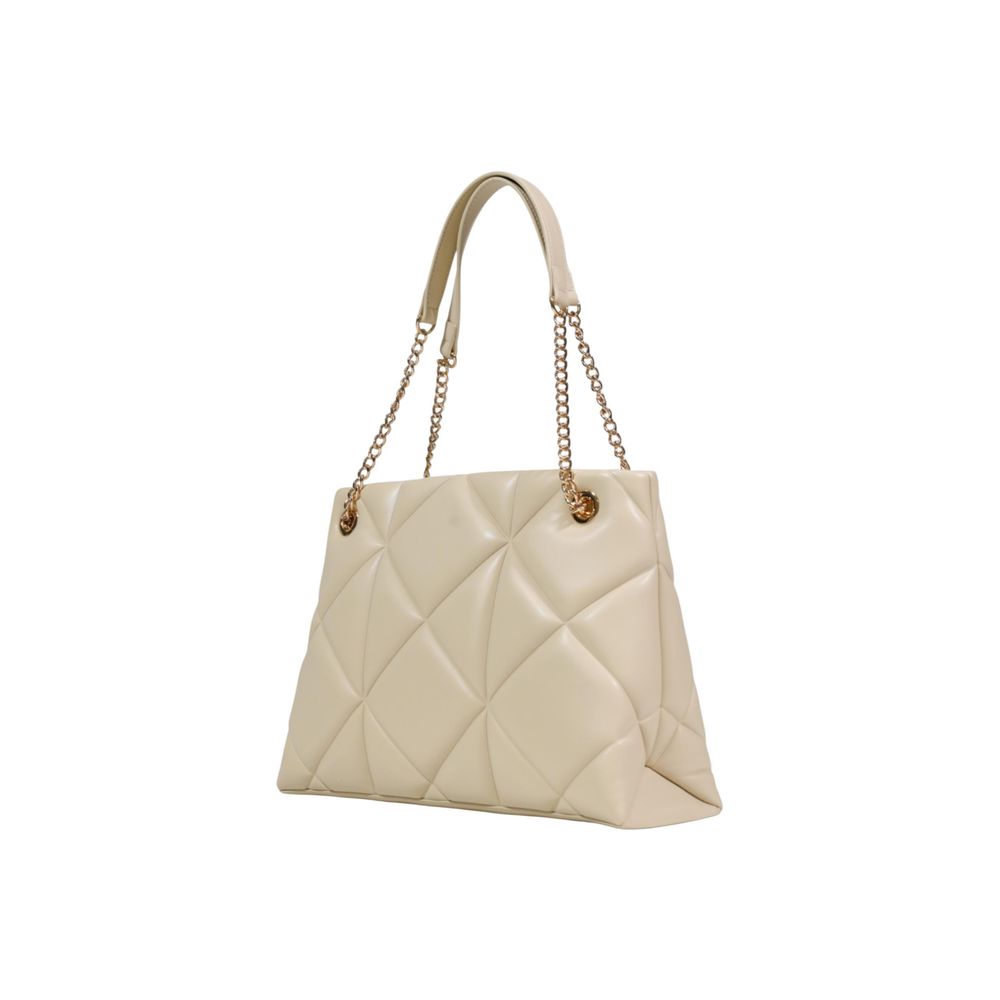 Beige Artificial Leather Handbag Bag