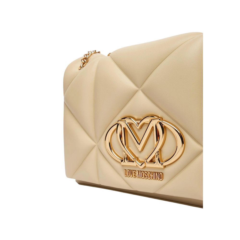 Beige Artificial Leather Handbag Bag