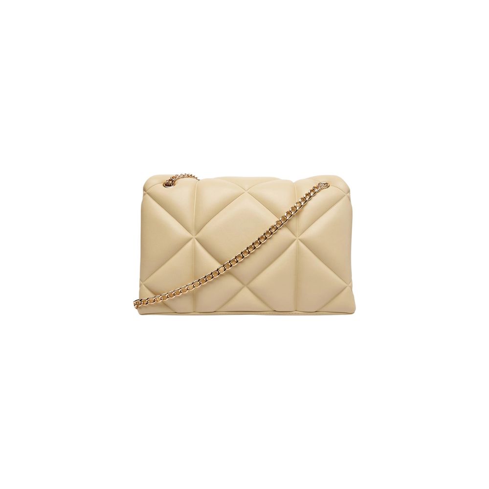 Beige Artificial Leather Handbag Bag