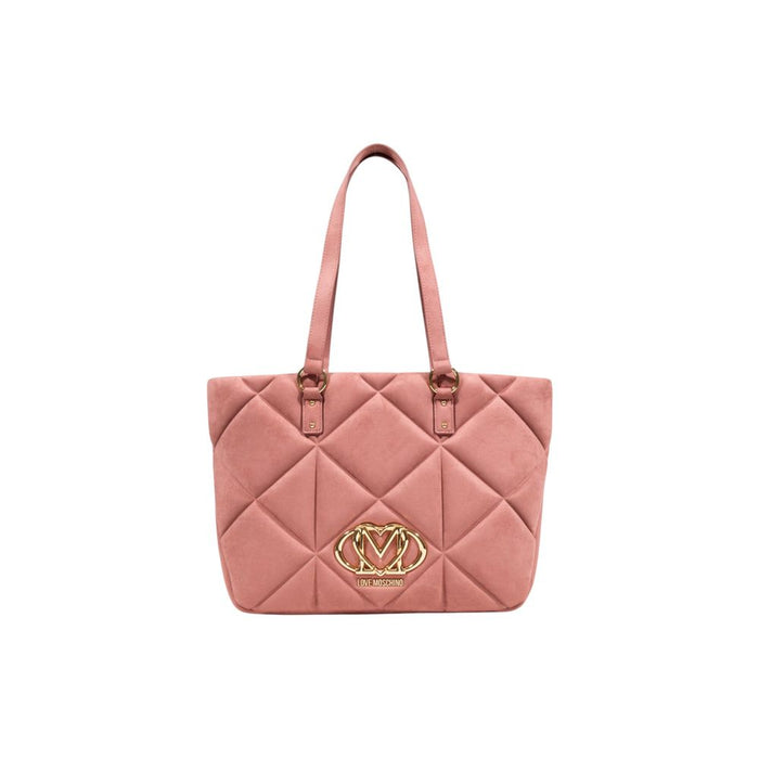 Pink Suede Leather Handbag Bag