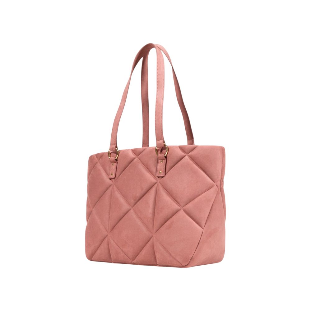Pink Suede Leather Handbag Bag