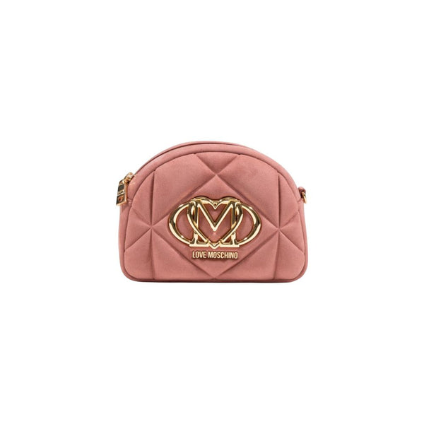 Love Moschino 100% suede leather shoulder bag in pink